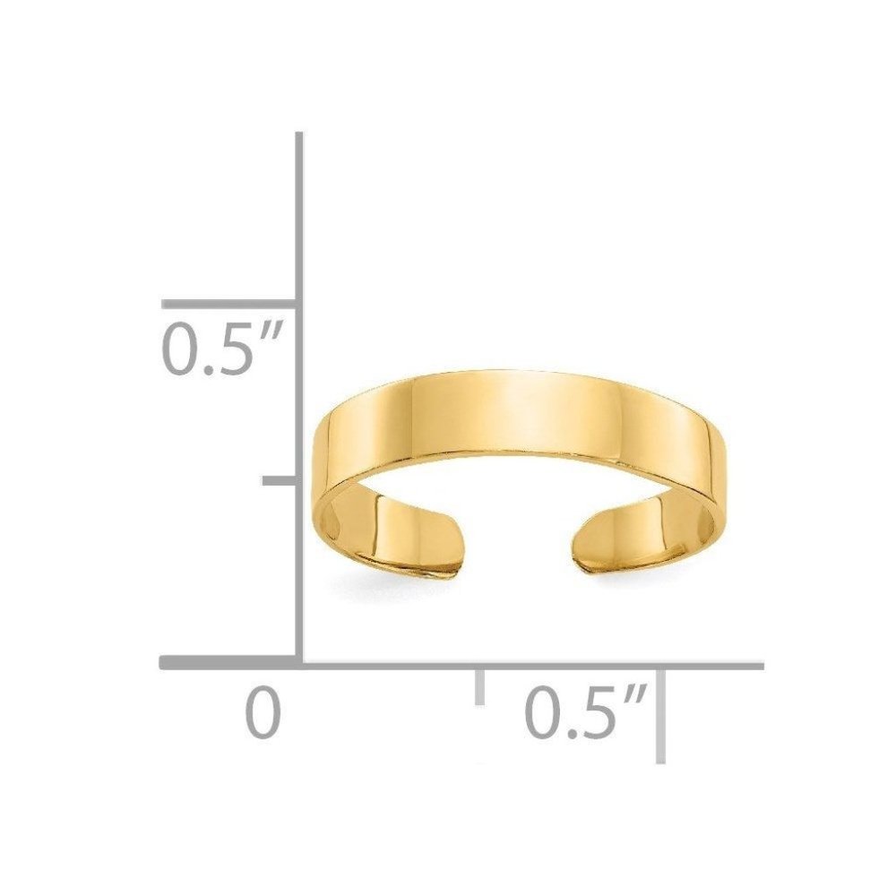 14k Yellow Gold Solid Toe Ring Adjustable Polishe… - image 2